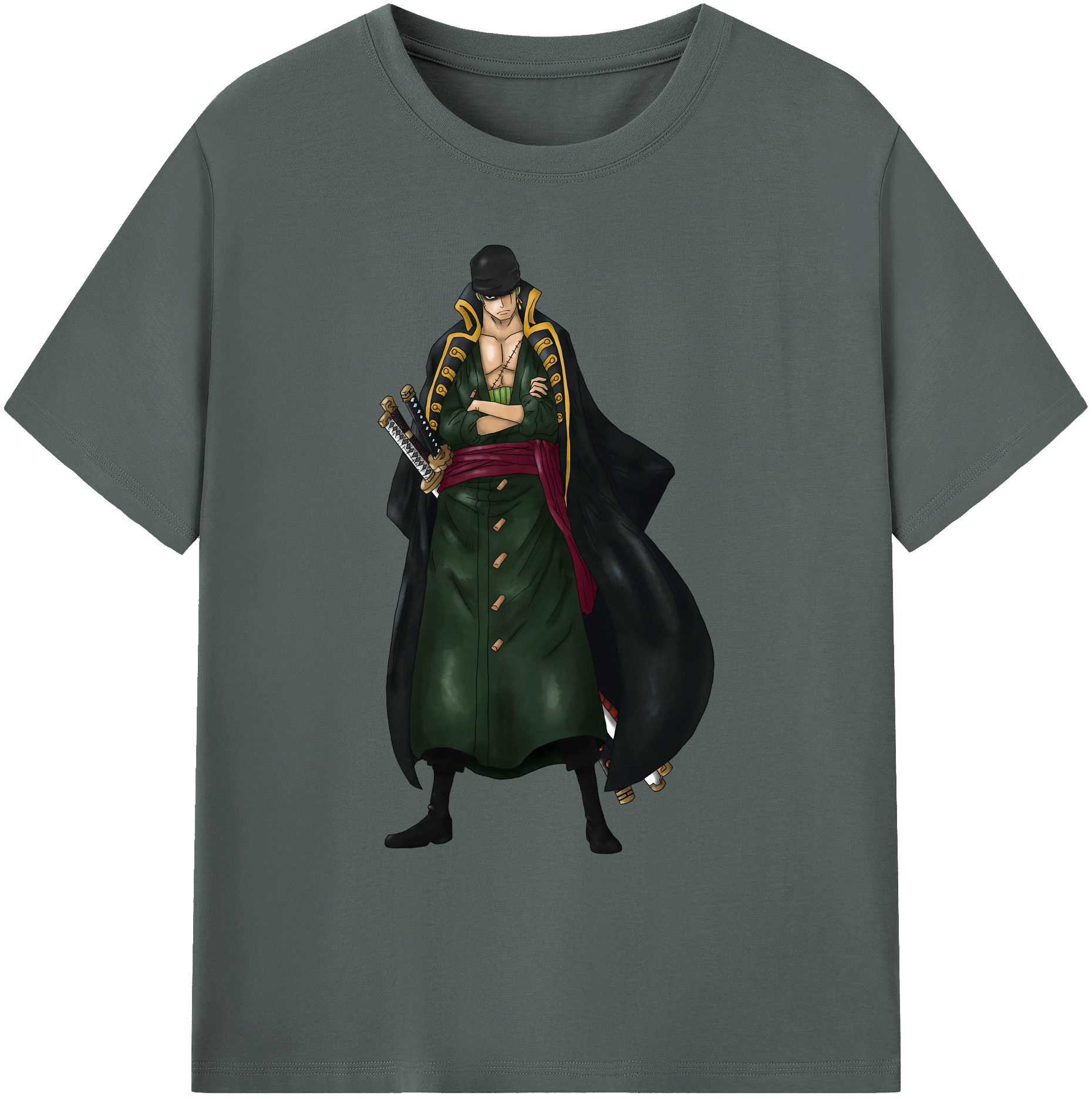 ワンピース ロロノア・ゾロ ONE PIECE Roronoa Zoro 綿100％ メンズ半袖Tシャツ｜肌触りやわらか＆通気性